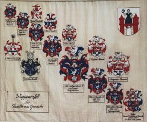 Applikation 'Wappentafel der Familie Guericke', 1986, Gobelin